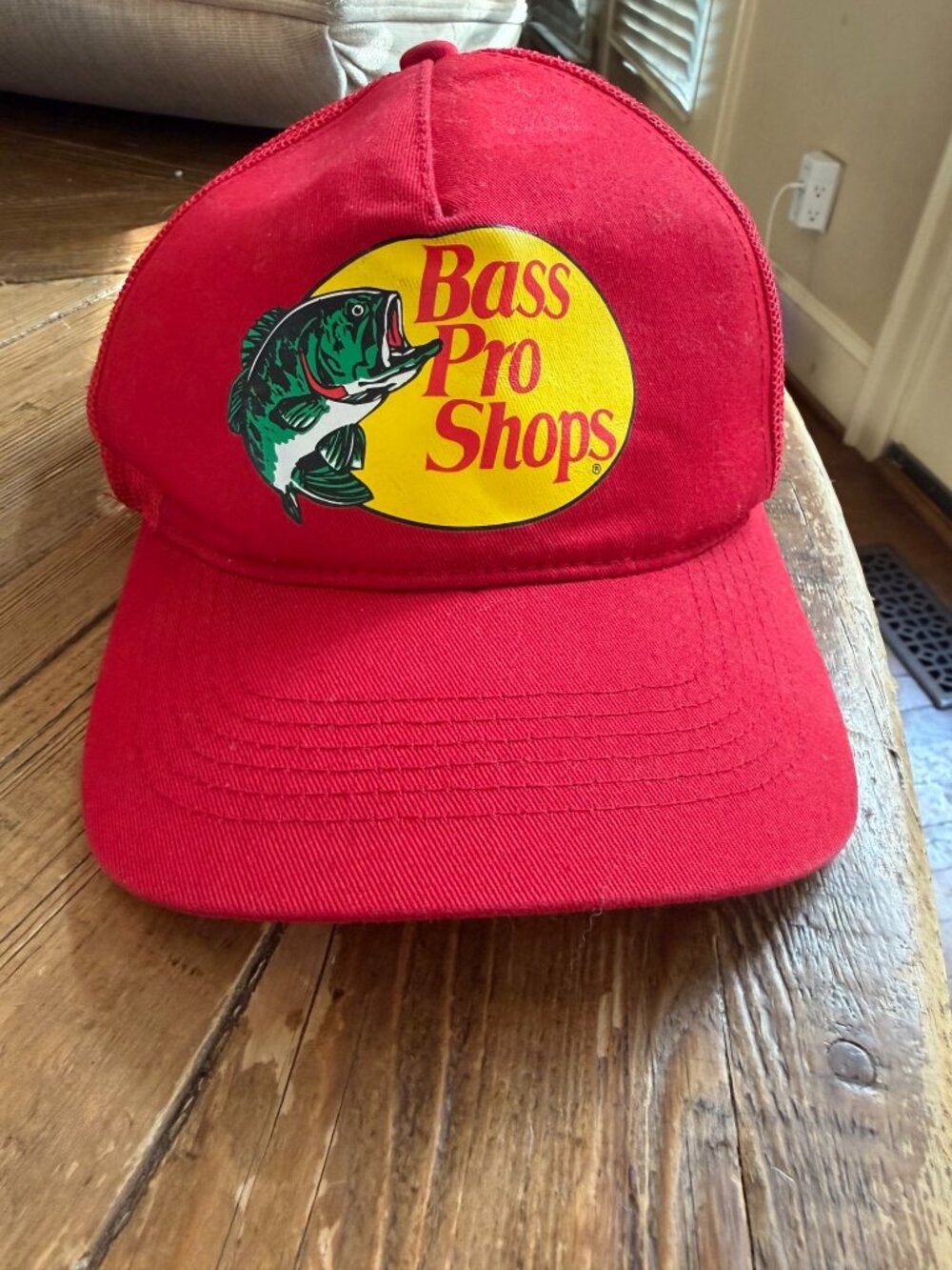 Bass Pro Shops Gone Fishing Red Trucker Hat